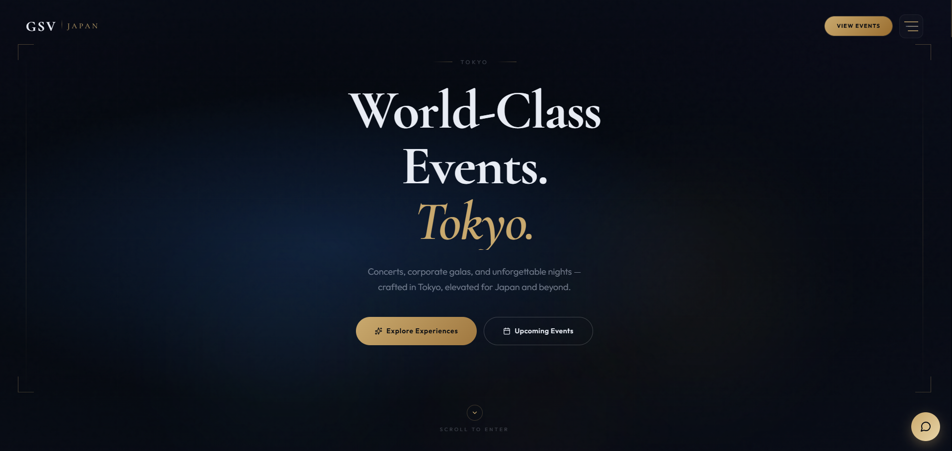 GSV Japan homepage hero - World-Class Events, Tokyo